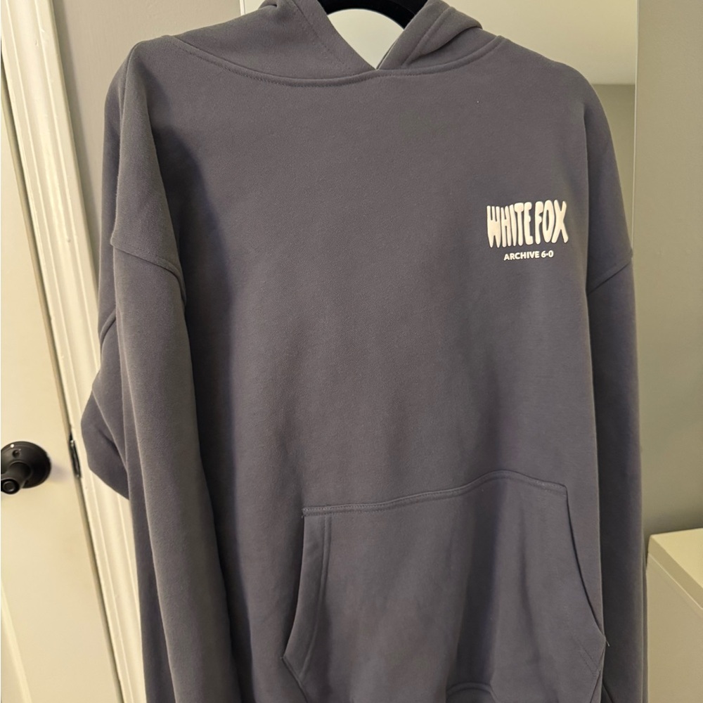 White Fox Archive Logo Hoodie in Grey